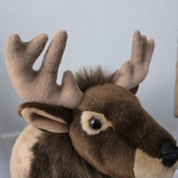 Aurora Miyoni ELK Big Realistic Plush Stuffed Buddy Brown & Tan - Picture 4 of 12